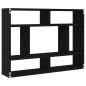 Preview: Wandregal Schwarz Eichen-Optik 75x16x55 cm Holzwerkstoff