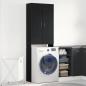 Preview: ARDEBO.de - Waschmaschinenschrank Schwarz Eichen-Optik 64x25,5x190 cm