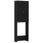 Preview: Waschmaschinenschrank Schwarz Eichen-Optik 64x25,5x190 cm