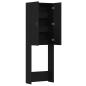 Preview: Waschmaschinenschrank Schwarz Eichen-Optik 64x25,5x190 cm