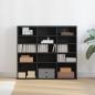 Preview: ARDEBO.de - CD-Schrank Schwarz Eichen-Optik 100,5x23x89,5 cm Holzwerkstoff