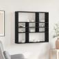 Preview: ARDEBO.de - Wandregal Schwarz Eichen-Optik 90x16x78 cm Holzwerkstoff