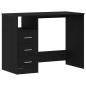 Preview: Schreibtisch mit Schubladen Schwarz Eichen-Optik 102x50x76 cm