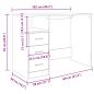 Preview: Schreibtisch mit Schubladen Schwarz Eichen-Optik 102x50x76 cm