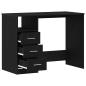 Preview: Schreibtisch mit Schubladen Schwarz Eichen-Optik 102x50x76 cm