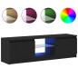 Preview: TV-Schrank mit LED-Leuchten Schwarz Eichen-Optik 120x30x36 cm