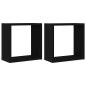 Preview: Würfel-Wandregale 2 Stk. Schwarz Eichen-Optik 30x15x30 cm