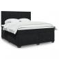 Preview: ARDEBO.de - Boxspringbett mit Matratze Schwarz 180x200 cm Samt