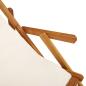 Preview: Strandstuhl mit Armlehnen Klappbar Creme Akazienholz Textilene
