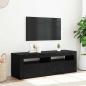 Preview: ARDEBO.de - TV-Schrank mit LED-Leuchten Schwarz Eichen-Optik 120x35x40 cm