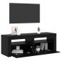 Preview: TV-Schrank mit LED-Leuchten Schwarz Eichen-Optik 120x35x40 cm