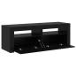 Preview: TV-Schrank mit LED-Leuchten Schwarz Eichen-Optik 120x35x40 cm
