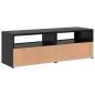 Preview: TV-Schrank mit LED-Leuchten Schwarz Eichen-Optik 120x35x40 cm