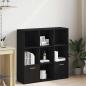 Preview: ARDEBO.de - Bücherschrank Schwarz Eichen-Optik 98x29x97,5 cm Holzwerkstoff