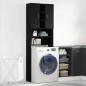 Preview: ARDEBO.de - Waschmaschinenschrank Schwarz Eichen-Optik 64x25,5x190 cm