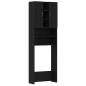 Preview: Waschmaschinenschrank Schwarz Eichen-Optik 64x25,5x190 cm