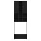 Preview: Waschmaschinenschrank Schwarz Eichen-Optik 64x25,5x190 cm