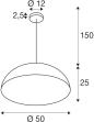 Preview: SLV FORCHINI M 50 Pendelleuchte, E27, Pendellänge 150cm, 1x max. 40W, Ø 50cm, Stahl, matt schwarz/matt gold (1008537)