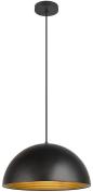 Preview: ARDEBO.de SLV FORCHINI M 40 Pendelleuchte, E27, Pendellänge 150cm, 1x max. 40W, Ø 40cm, Stahl, matt schwarz/matt gold (1008536)