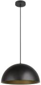 Preview: SLV FORCHINI M 40 Pendelleuchte, E27, Pendellänge 150cm, 1x max. 40W, Ø 40cm, Stahl, matt schwarz/matt gold (1008536)