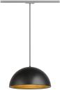 Preview: ARDEBO.de SLV FORCHINI M 40 TRACK Pendelleuchte für 1-Phasen Hochvolt-Schienen-System, E27, inkl. Adapter silbergrau, Ø 40cm, schwarz/gold (1008539)