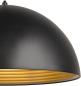 Preview: SLV FORCHINI M 40 TRACK Pendelleuchte für 1-Phasen Hochvolt-Schienen-System, E27, inkl. Adapter schwarz, Ø 40cm, schwarz/gold (1008540)