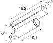 Preview: SLV GRIP! S Spot für 1-Phasen Hochvolt-Schienen-System, Ø3,0cm, 3000K, Phase, 11W, gold/schwarz (1008399)