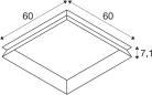 Preview: SLV PANEL V Montagerahmen, versenkt, als Einbau für Deckeneinbauleuchte PANEL V 600, L60xB60cm, Stahl, weiß (1007575)