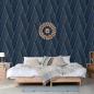 Preview: ARDEBO.de - DUTCH WALLCOVERINGS Tapete Geometric Blau und Golden