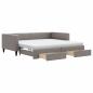 Preview: Tagesbett Ausziehbar mit Schubladen Taupe 100x200 cm Stoff