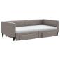 Preview: Tagesbett Ausziehbar mit Schubladen Taupe 100x200 cm Stoff