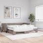 Preview: ARDEBO.de - Tagesbett Ausziehbar mit Matratzen Taupe 100x200 cm Stoff