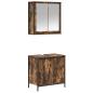 Preview: 2-tlg. Badmöbel-Set Räuchereiche Holzwerkstoff