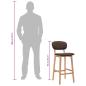 Preview: Barhocker 2 Stk. Braun Stoff