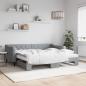 Preview: ARDEBO.de - Tagesbett Ausziehbar mit Matratze Hellgrau 90x190 cm Stoff