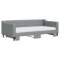 Preview: Tagesbett Ausziehbar mit Matratze Hellgrau 90x190 cm Stoff
