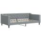 Preview: Tagesbett Ausziehbar mit Matratze Hellgrau 90x190 cm Stoff