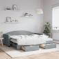Preview: ARDEBO.de - Tagesbett Ausziehbar mit Schubladen Hellgrau 90x190 cm Stoff