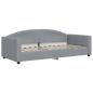 Preview: Tagesbett Ausziehbar mit Schubladen Hellgrau 90x190 cm Stoff