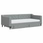 Preview: Tagesbett Ausziehbar mit Schubladen Hellgrau 90x190 cm Stoff