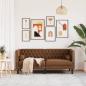 Preview: Chesterfield-Sofa 2-Sitzer Braun Kunstleder in Wildleder-Optik