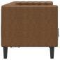 Preview: Chesterfield-Sofa 2-Sitzer Braun Kunstleder in Wildleder-Optik