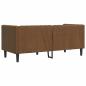 Preview: Chesterfield-Sofa 2-Sitzer Braun Kunstleder in Wildleder-Optik