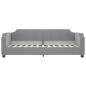Preview: Tagesbett Ausziehbar mit Schubladen Hellgrau 90x190 cm Stoff