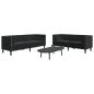 Preview: ARDEBO.de - 2-tlg. Chesterfield-Sofa-Set mit Nackenrollen Schwarz Samt