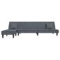 Preview: Schlafsofa in L-Form Dunkelgrau 255x140x70 cm Samt