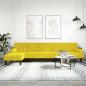 Preview: ARDEBO.de - Schlafsofa in L-Form Gelb 260x140x70 cm Samt