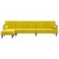 Preview: Schlafsofa in L-Form Gelb 260x140x70 cm Samt