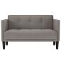 Preview: Zweisitzer-Sofa Taupe 111 cm Stoff