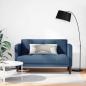 Preview: ARDEBO.de - Zweisitzer-Sofa Blau 111 cm Stoff